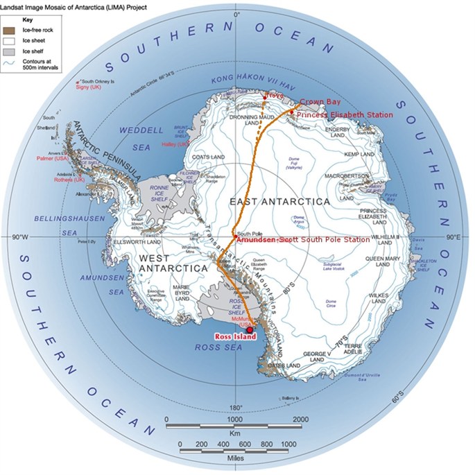 Credit : LIMA ProjectLe trajet qu'envisage de prendre Sir Ranulph Fiennes