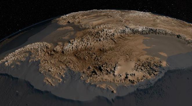 C'est la première fois que la NASA réussit à faire une carte aussi précise de l'Antarctique. Crédit DR/NASA Read more at http://www.atlantico.fr/decryptage/sans-calotte-quand-nasa-devoile-quoi-ressemblerait-antarctique-sans-glace-755092.html#YYSvbVBW00Urocz4.99