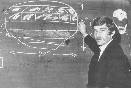 Alan Godfrey, with a drawing of the craft. (credit: Evans and Stacy)
