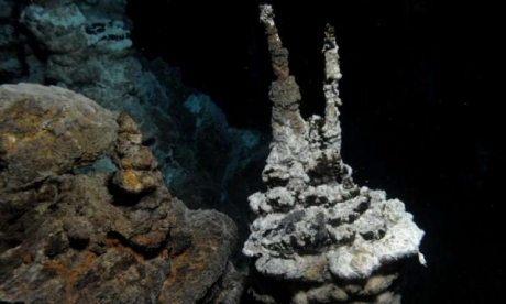 Les Lokiarchaeota, des microbes unicellulaires, ont été découverts dans un système de cheminées hydrothermales sous-marines entre le Groenland et la Norvège, à une profondeur de 2530 mètres. Crédits : Centre for Geobiology (University of Bergen, Norway) by R.B. Pedersen
